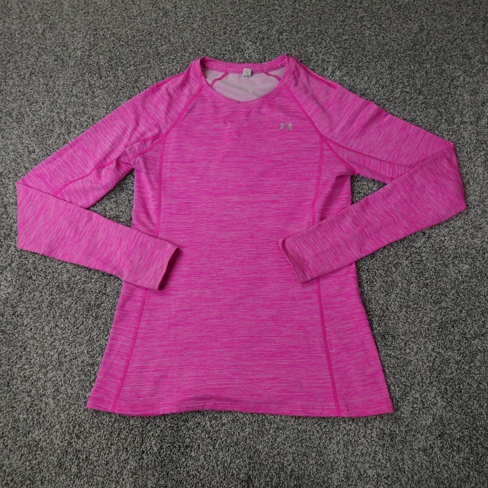 Under Armour Sweatshirt Womens S Pink Coldgear Athletic Long Sleeve Gym Workout